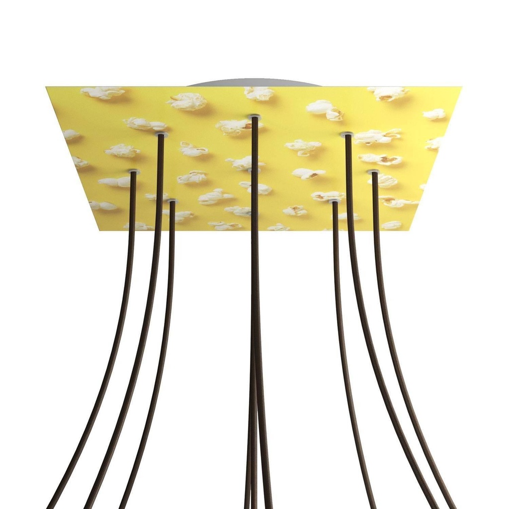 [8057730846387] XXL Rose-One square rosette, 400 mm with 9 holes and 4 side holes -