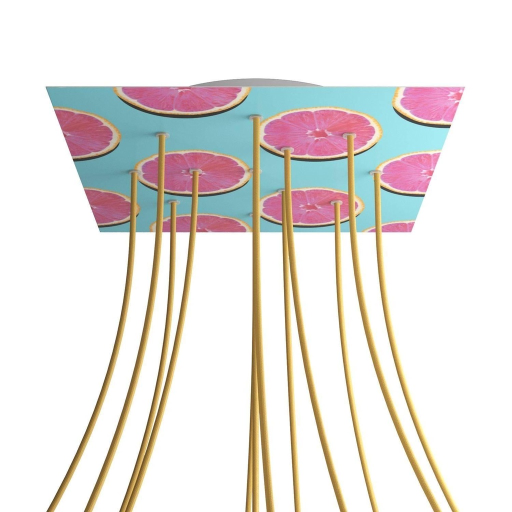 XXL Rose-One square rosette, 400 mm with 12 holes and 4 side holes -