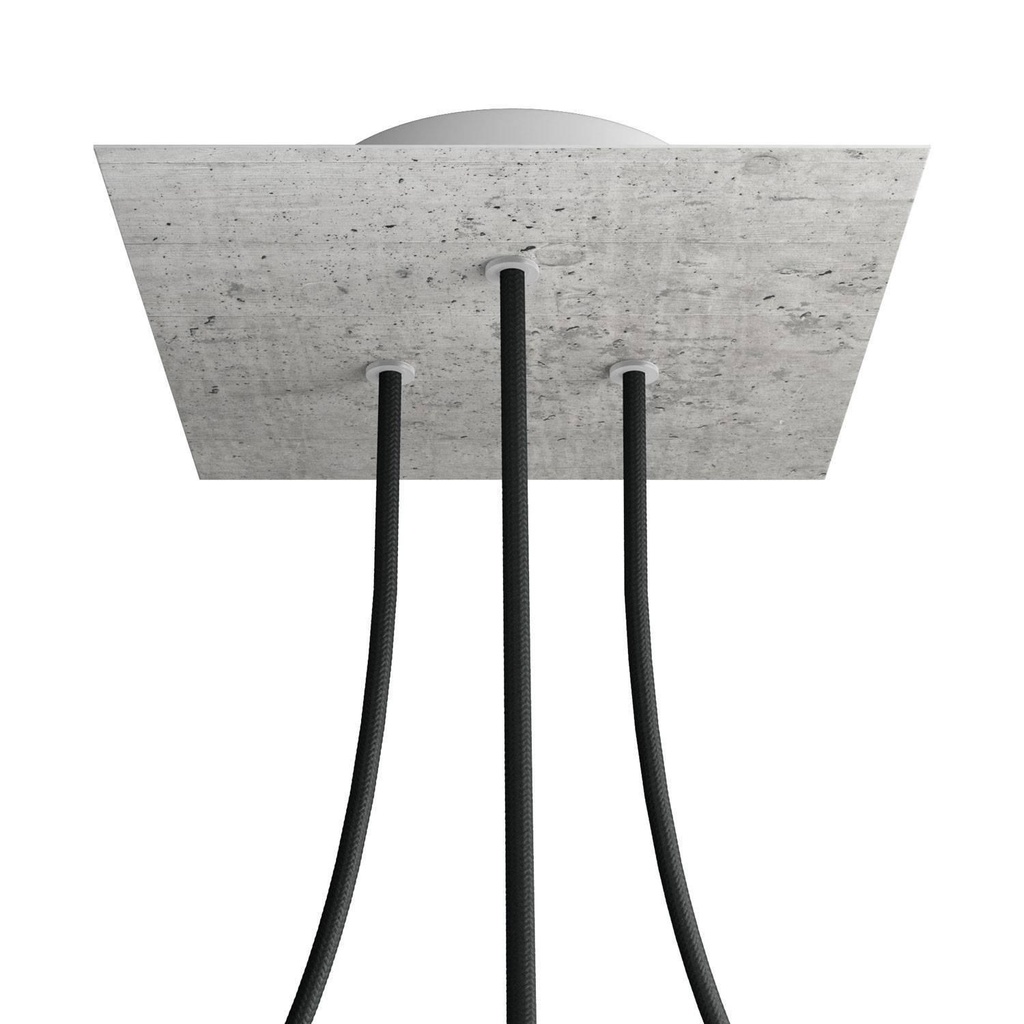 Rose-One square rosette, 200 mm with 3 holes and 4 side holes