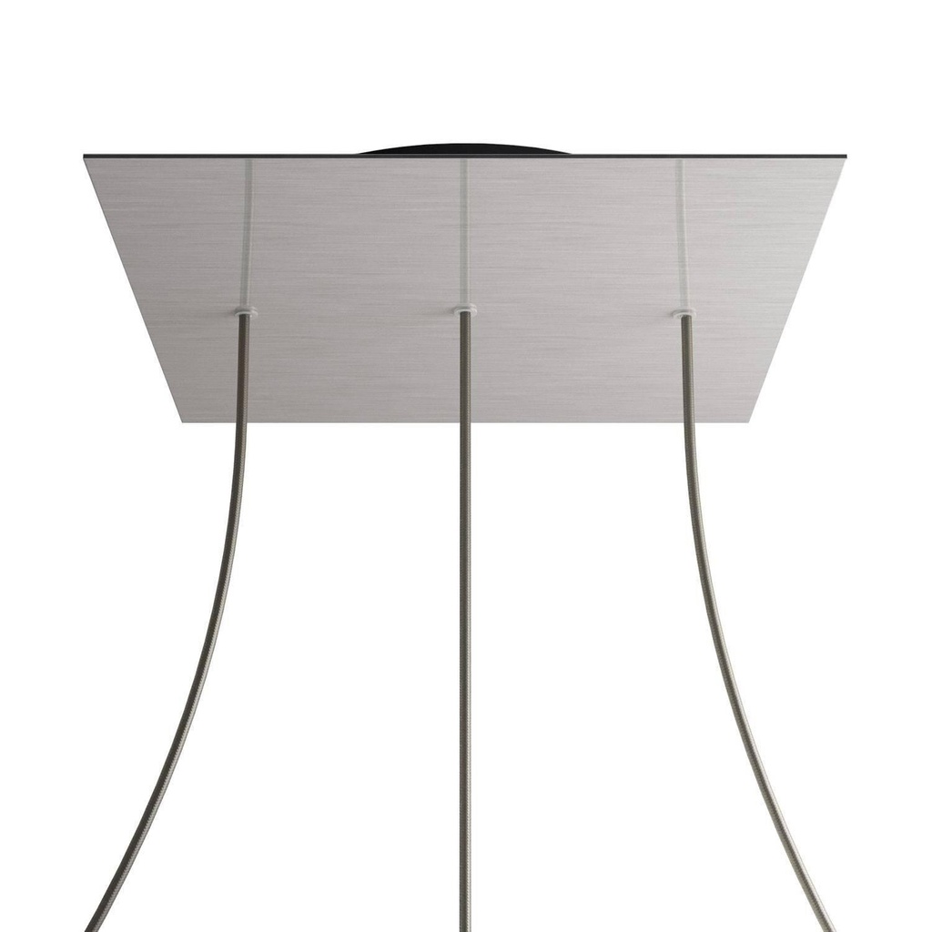 [8050997078966] XXL Rose-One square rosette, 400 mm with 3 holes in line and 4 holes