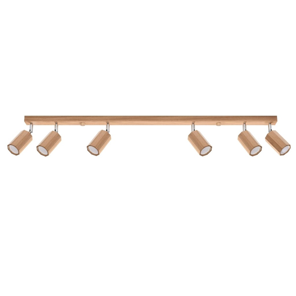[SL.1032] ZEKE 6 oak ceiling light