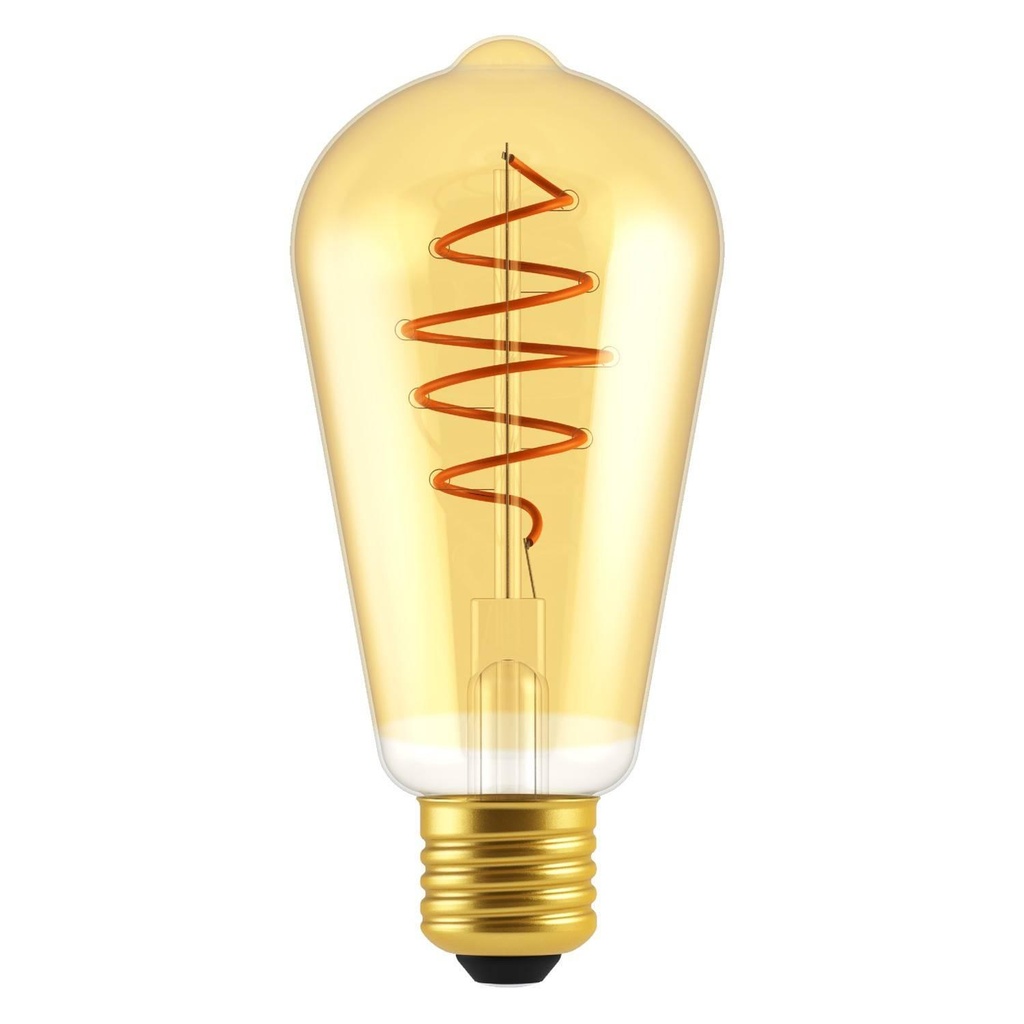 LED Gold Edison ST64 Croissant Line bulb with filament a