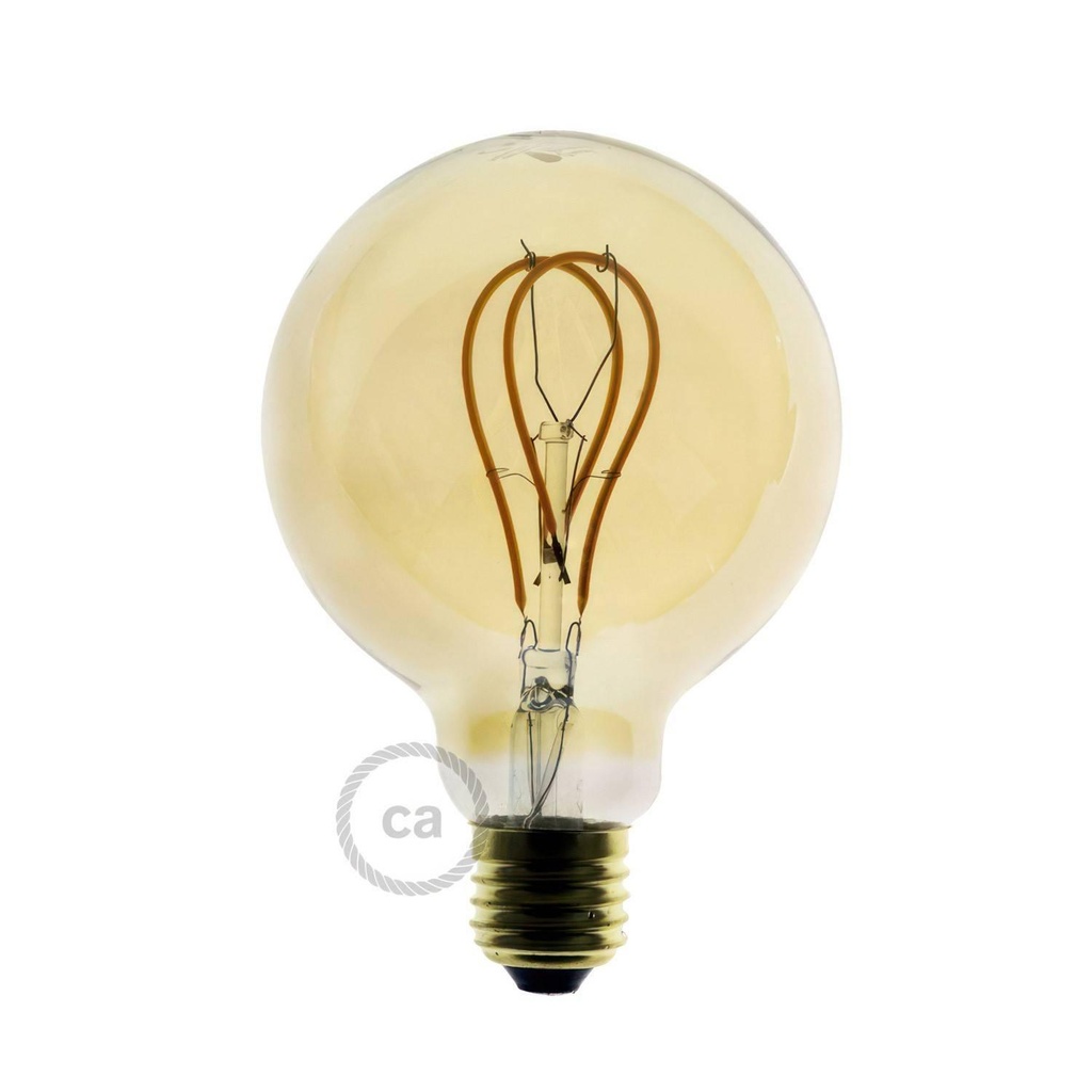 LED Golden Bulb Globo G95 Curved Filament Double Loop 4,5W