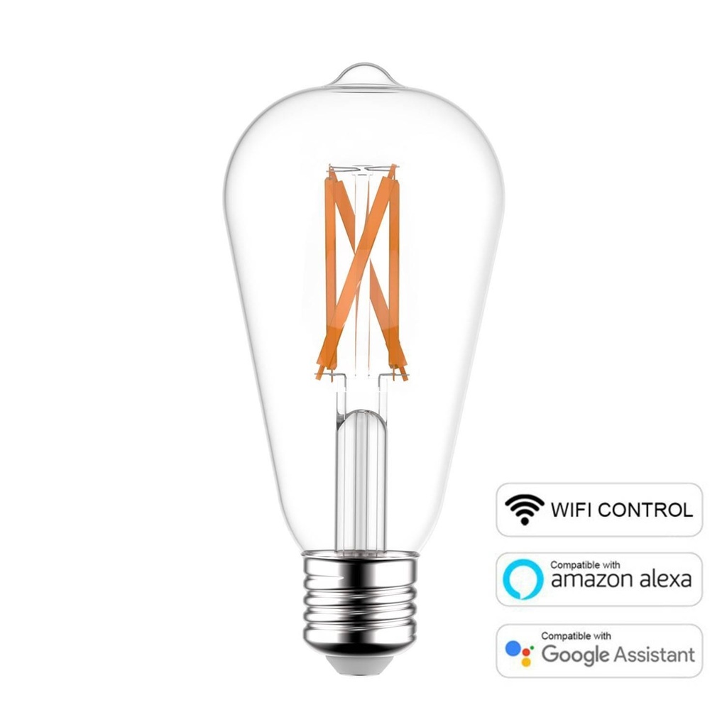 [8055681816541] LED bulb SMART WI-FI Edison ST64 Clear 6,5W 806Lm E27