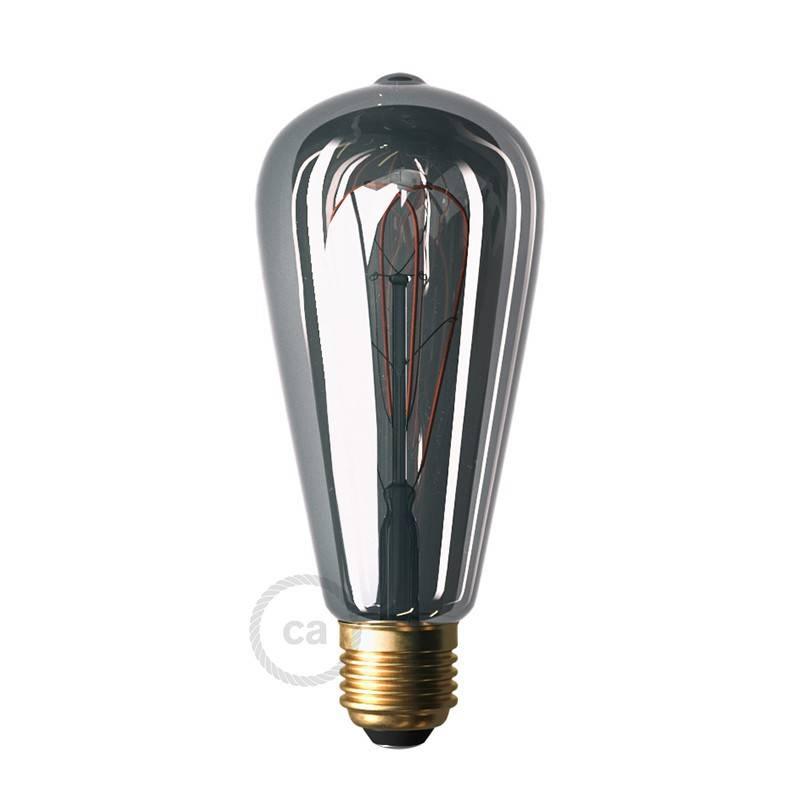 [8055681814806] LED Bulb Smoky Edison ST64 Curved Filament Double Loop 5W