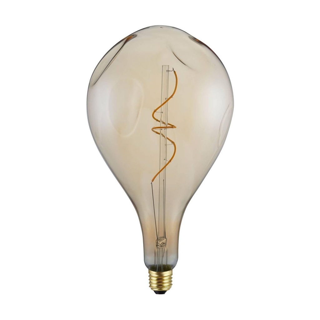 Bumped Golden LED Bulb XXL Pear A165 Curved Spiral Filament