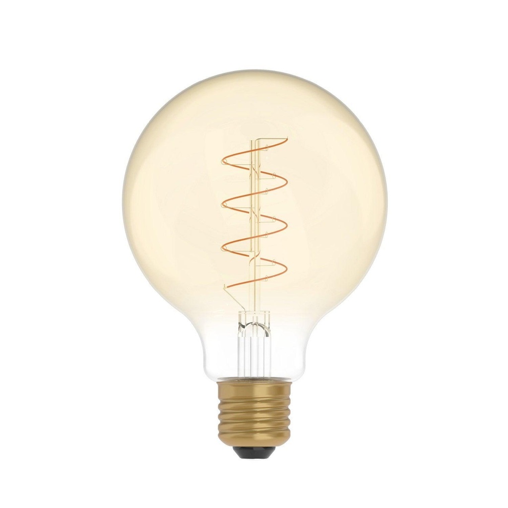 Golden LED bulb Carbon Line spiral filament Globo G95 4W