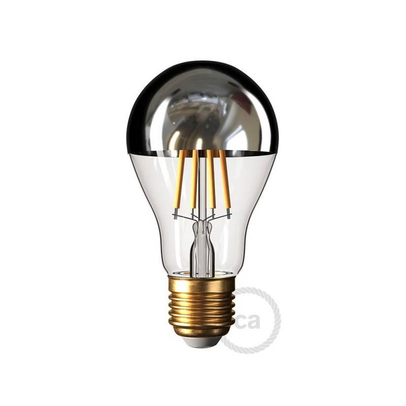 LED Half Sphere Bulb Silver Drop A60 7W 660Lm E27 2700K