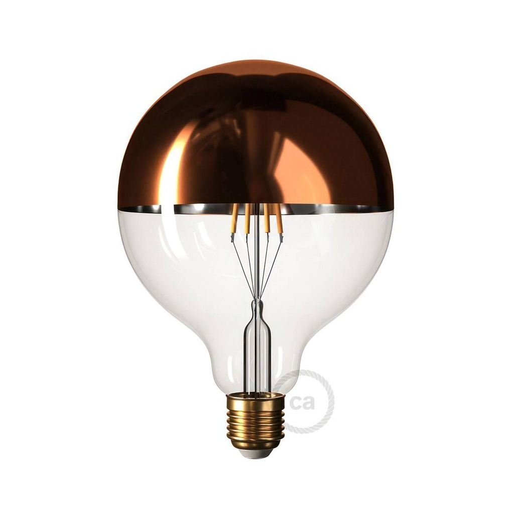 LED Half Sphere Copper Globe Bulb G125 7W 806Lm E27 2700K