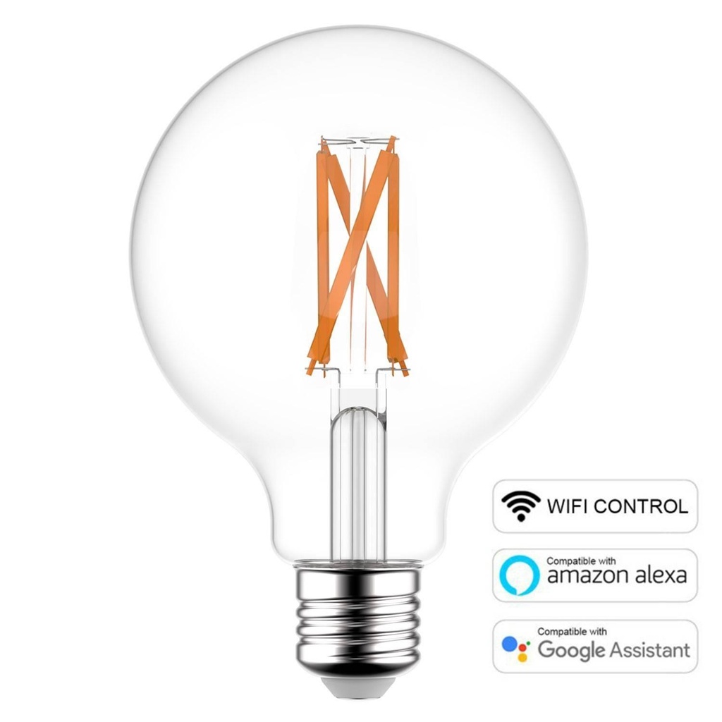 LED bulb SMART WI-FI Globo G125 Transparent 6,5W 806Lm E27