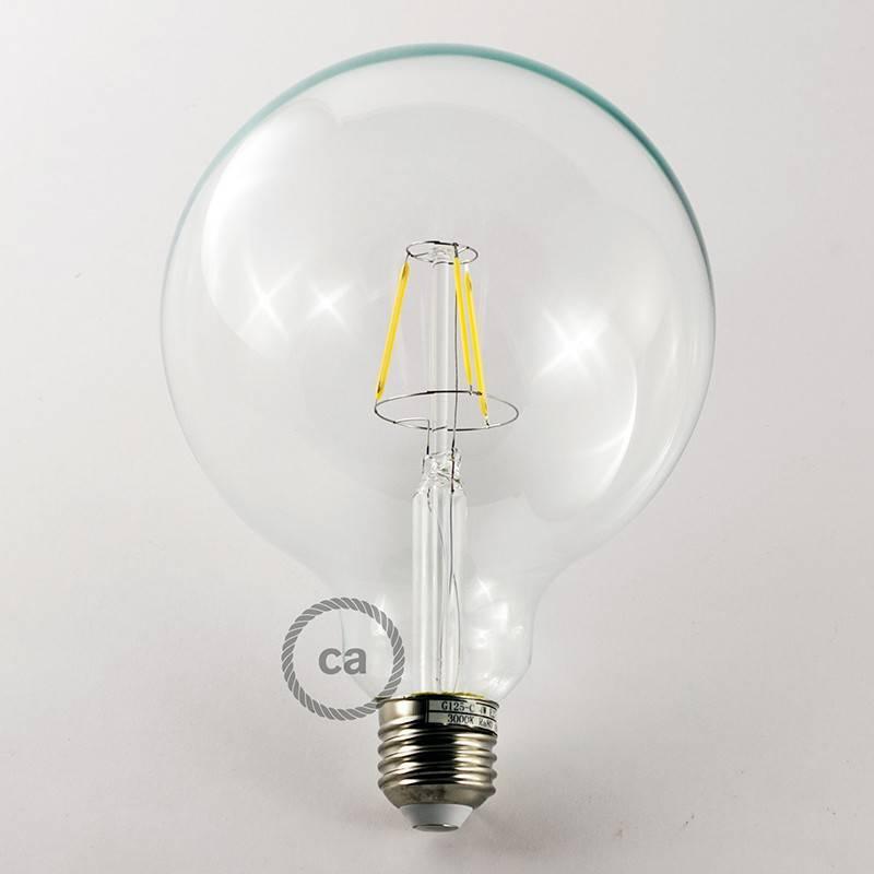 LED Bulb Transparent Globe G125 Short Filament 4.5W 470Lm E27