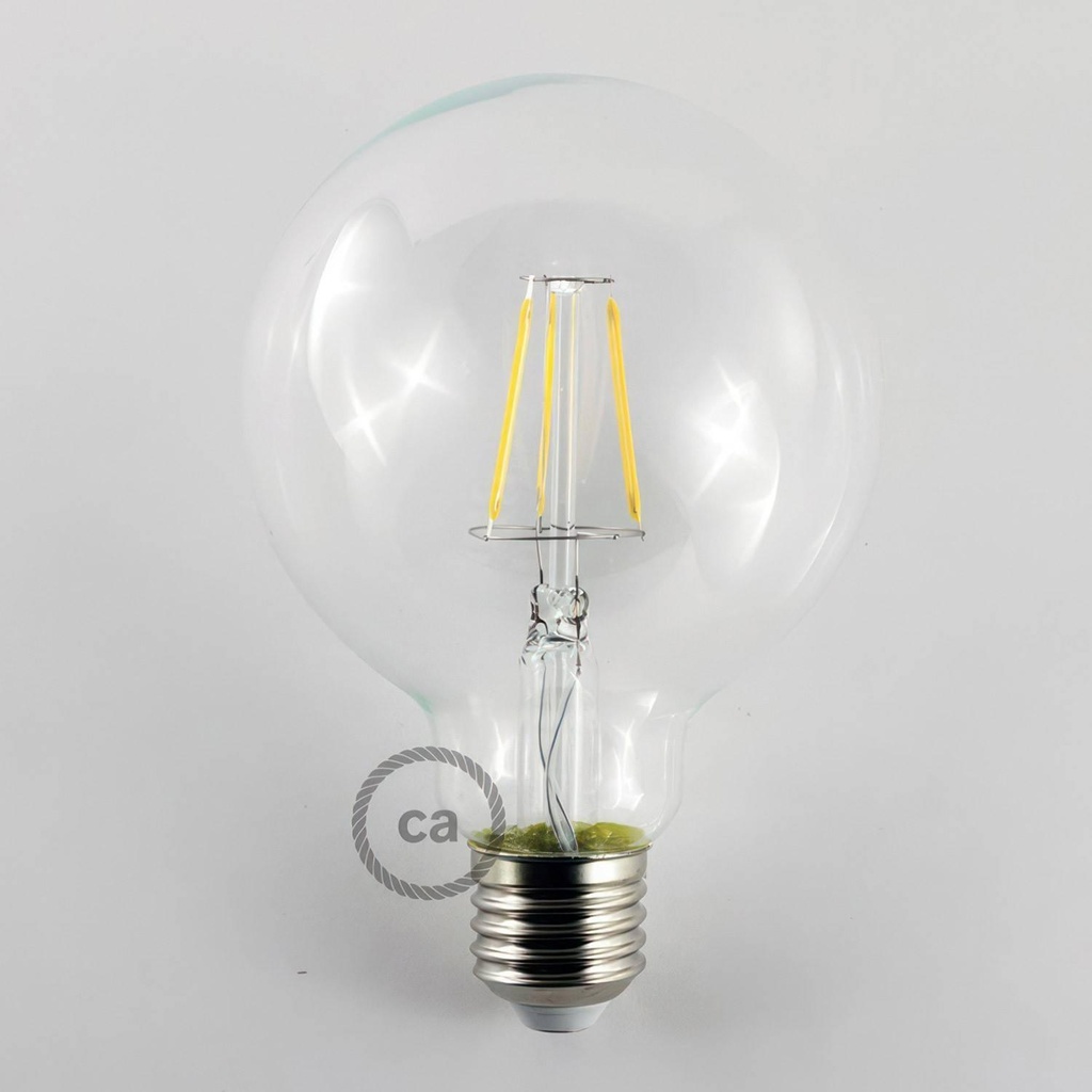 LED Bulb Transparent Globe G95 Short Filament 4.5W 470Lm E27