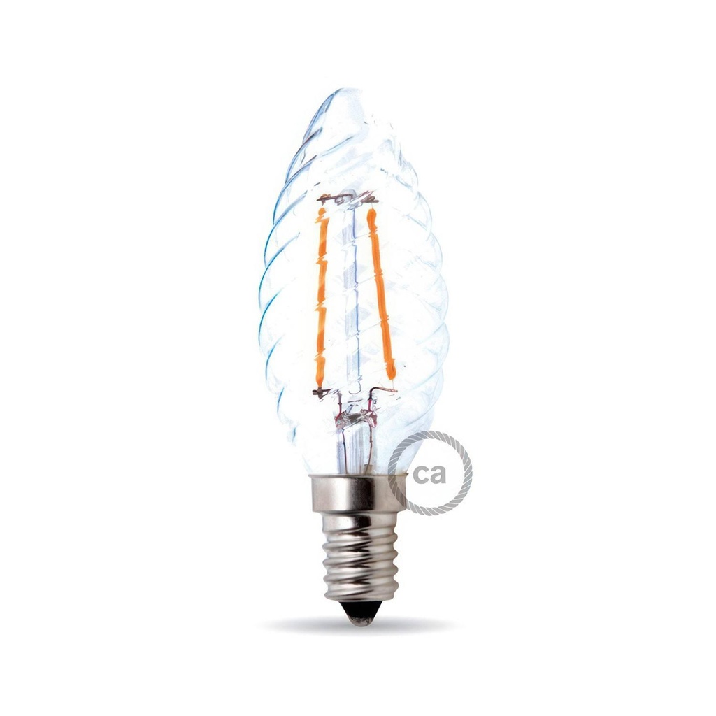 LED Bulb Transparent Tortiglione 4W 440Lm E14 3000K