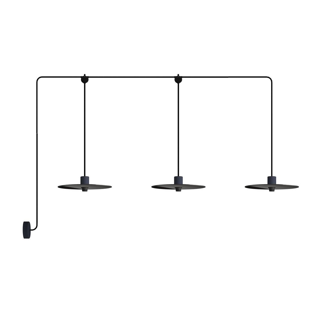 E-Snake EIVA 3-light IP65 outdoor lamp with rosette and shades