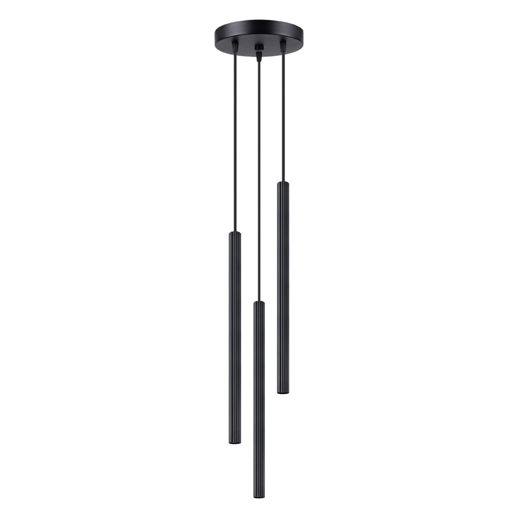 [SL.1341] ARCHE 3P schwarze Pendelleuchte