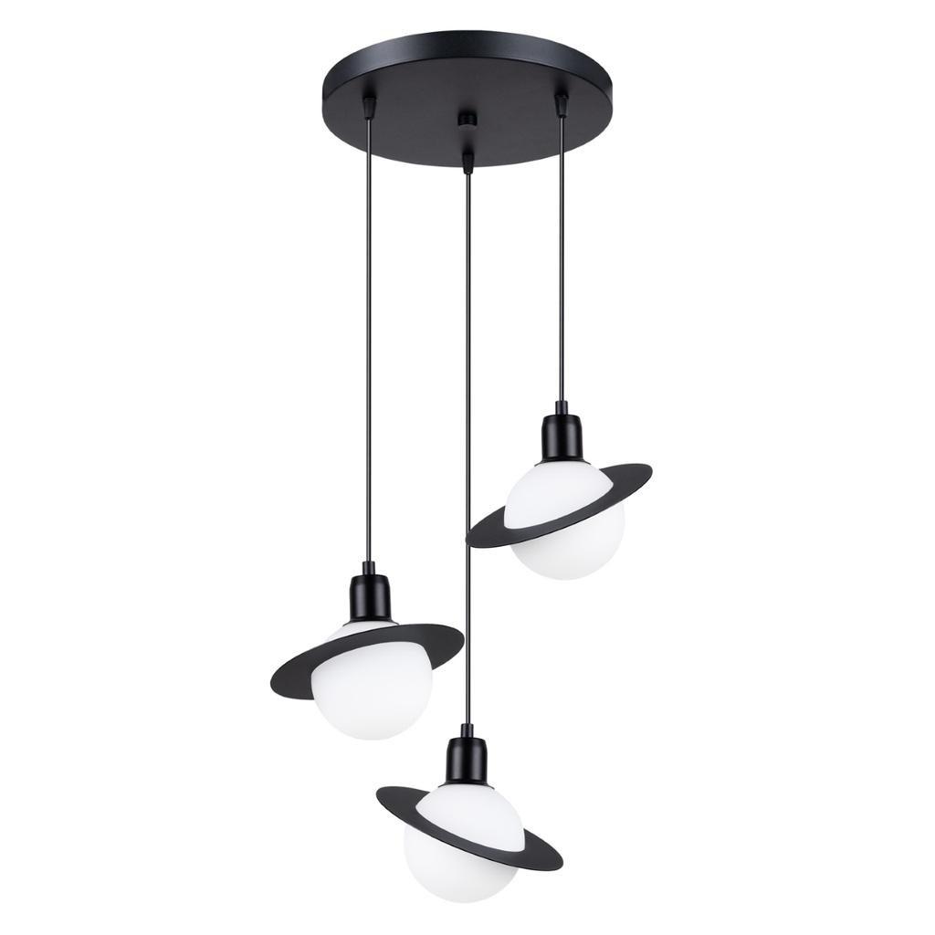 [SL.1359] HYPERION 3P schwarze Pendelleuchte
