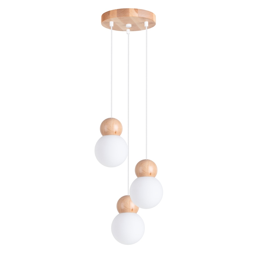 [SL.1391] Suspension PEKKA 3P, blanc/bois naturel