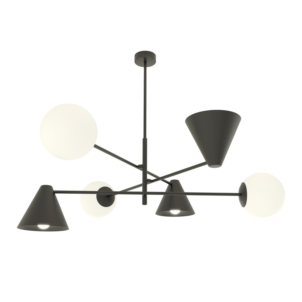 Hermes 6 Black chandelier