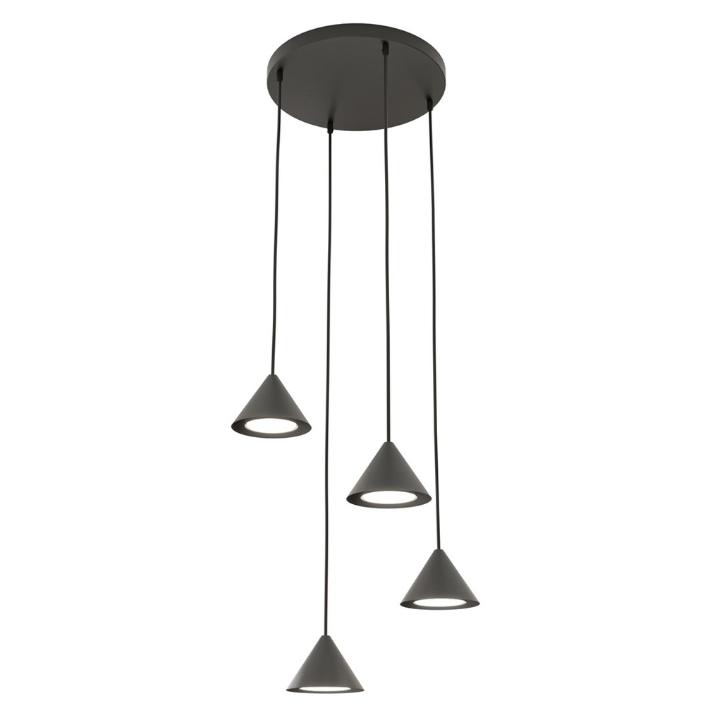[1330/4PREM] Elit 4 Premium Schwarze Pendelleuchte