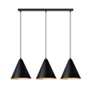 Lampe suspendue Rebel 3 noire/dorée