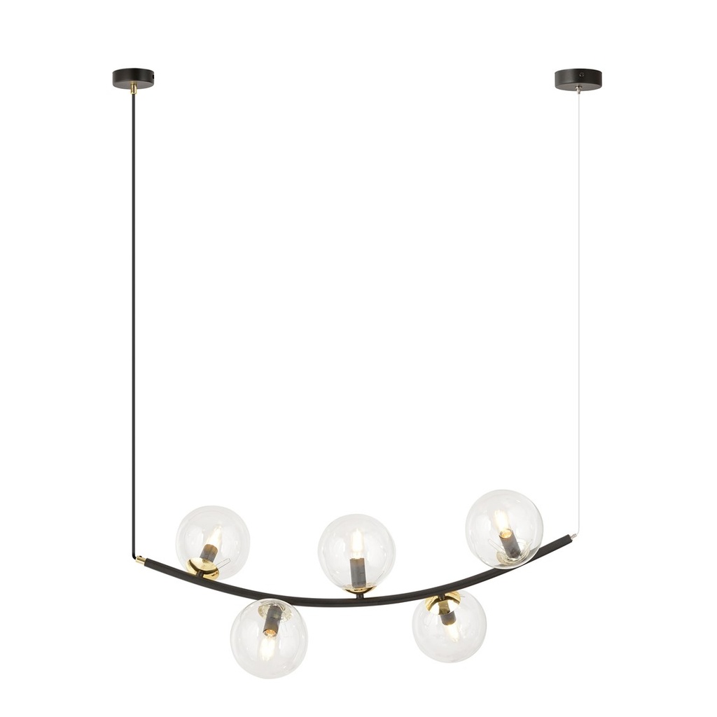 [1296/5] Ritz 5 Bl Transparent pendant lamp
