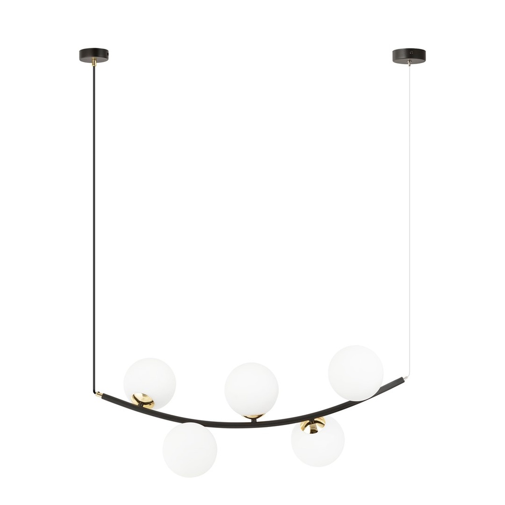 [1298/5] Lampe suspendue opale Ritz 5 Bl
