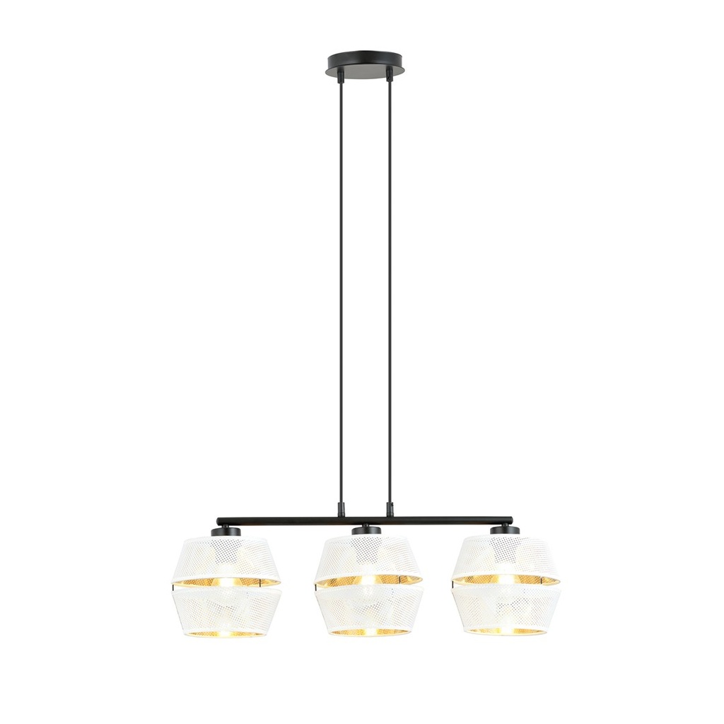 [1182/3] Piano 3 White/Gold pendant lamp