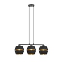 Lampe suspendue Piano 3 noire/dorée