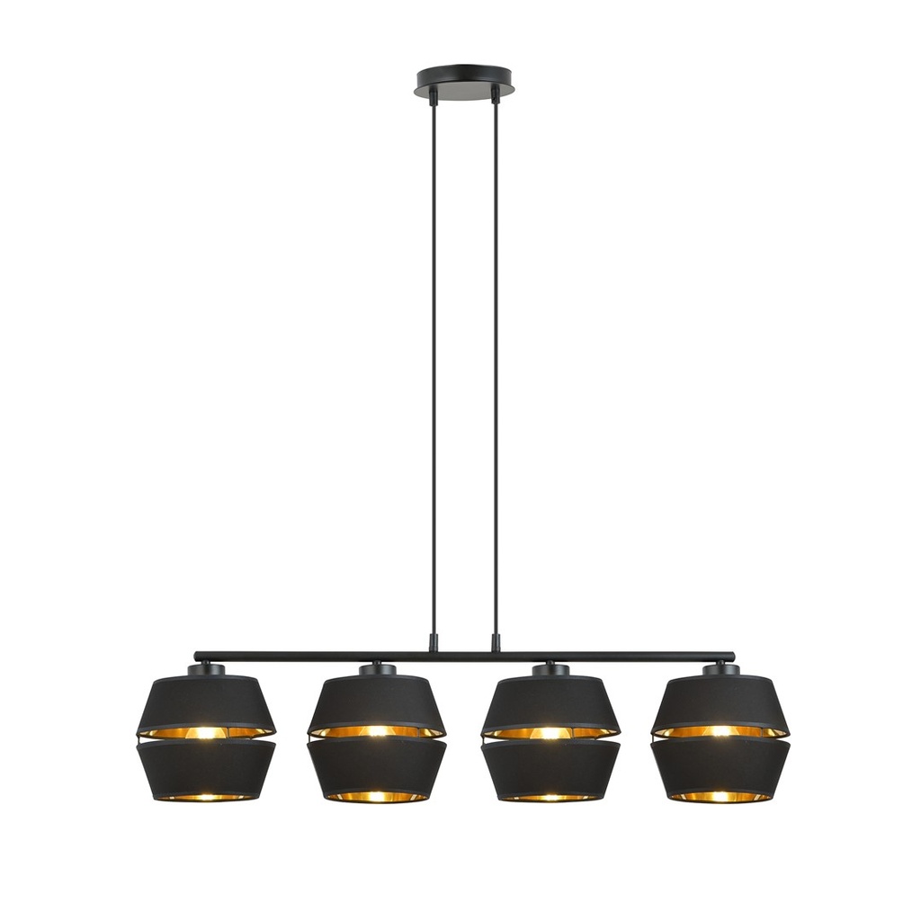 [1183/4] Piano 4 Black/Gold pendant lamp