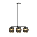 Malia 3 Schwarz/Gold Pendelleuchte