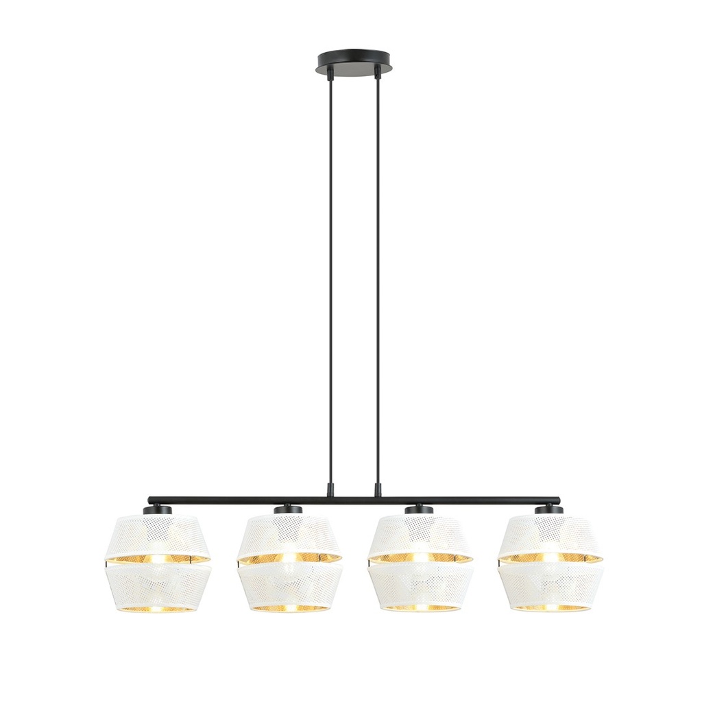 [1184/4] Malia 4 White/Gold pendant lamp
