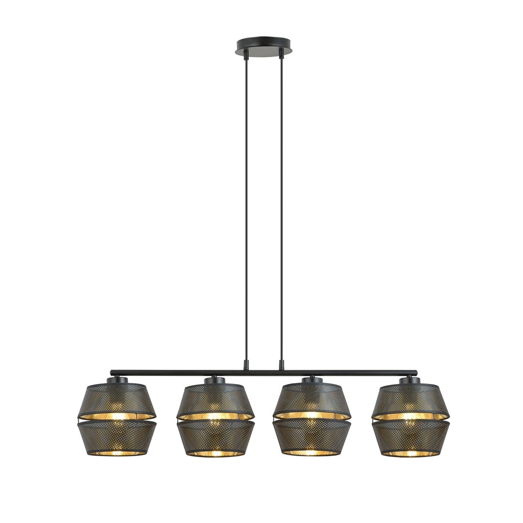 [1185/4] Malia 4 Black/Gold pendant lamp