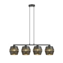 Lampe suspendue Malia 4 noire/dorée