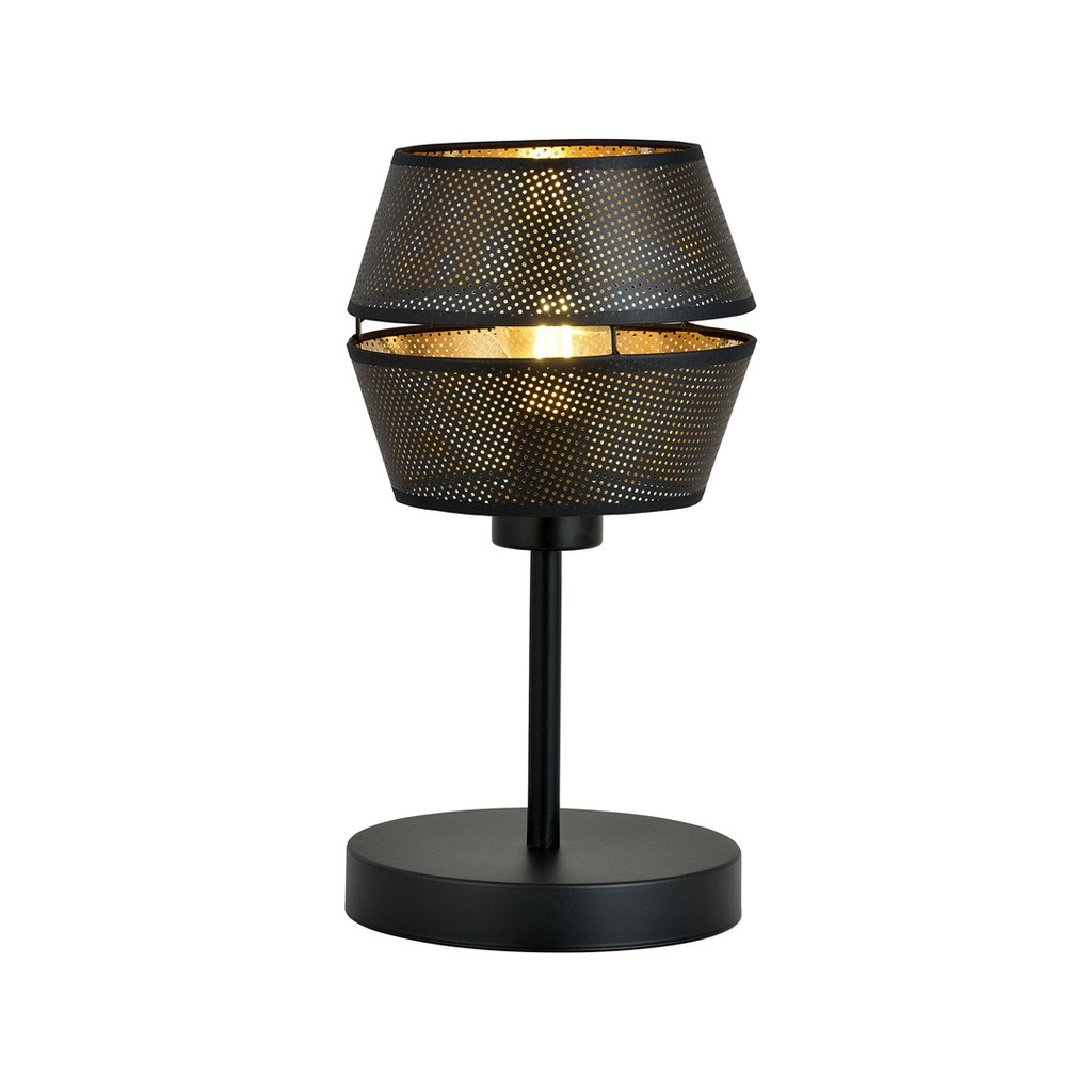 Malia Ln Tischlampe in Schwarz/Gold