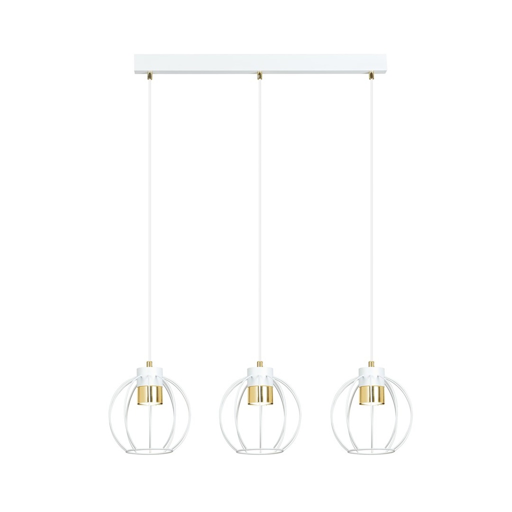 [1224/3] Ajax 3 White/Gold pendant lamp