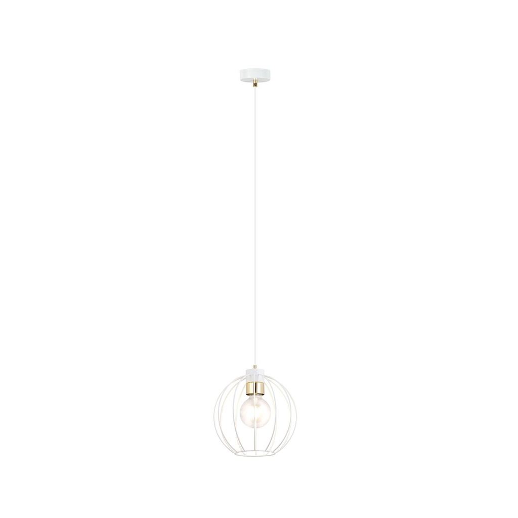 [1223/1] Lampe suspendue Gino 1 blanc/doré