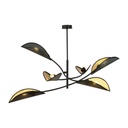 Plafonnier Lotus 6 Noir/Doré