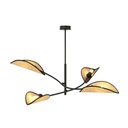 Lotus 4 Black/Rattan ceiling lamp