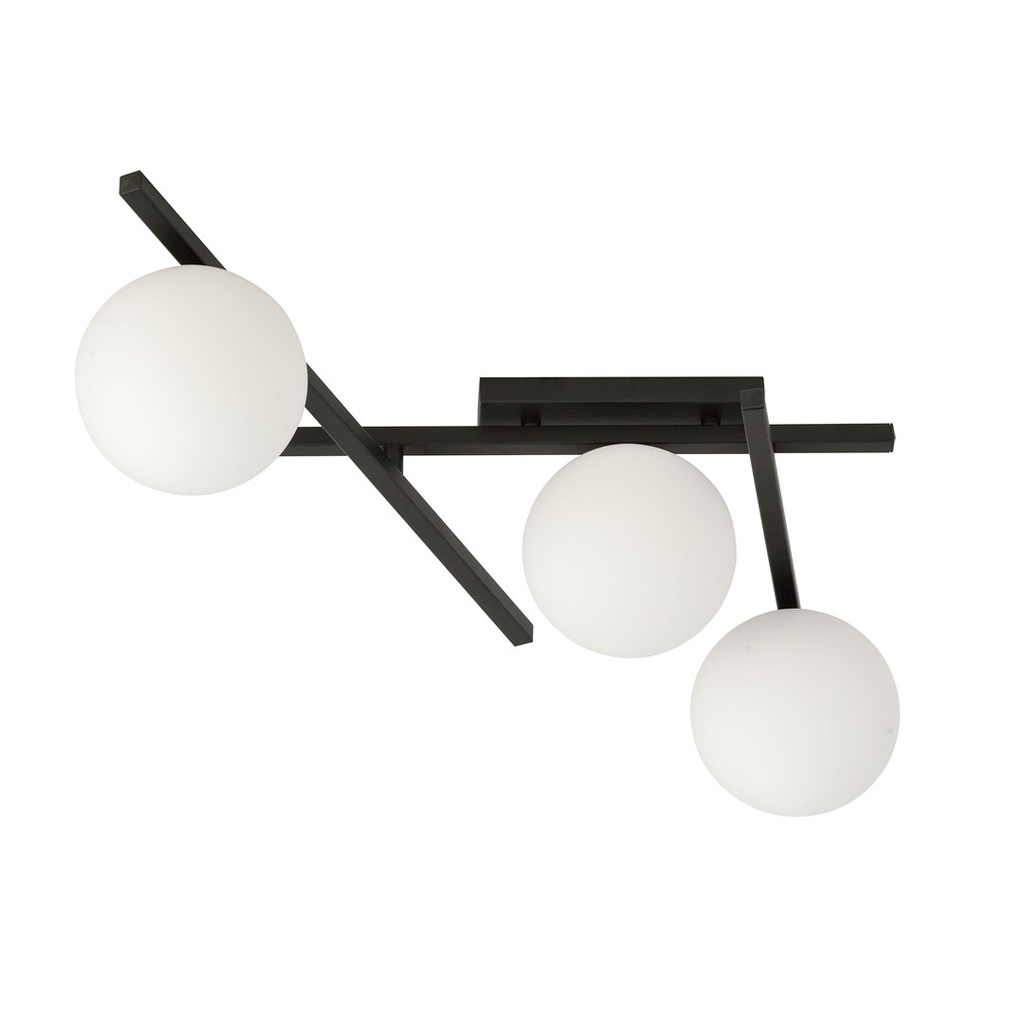 [1103/3] Plafonnier Smart 3 noir/opale