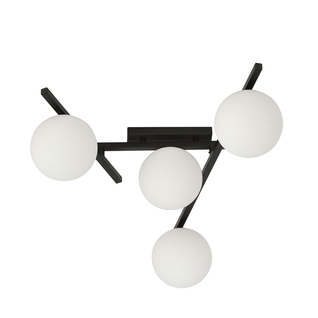 [1103/4] Plafonnier Smart 4 noir/opale