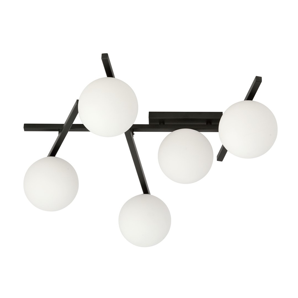 [1103/5] Plafonnier Smart 5 noir/opale
