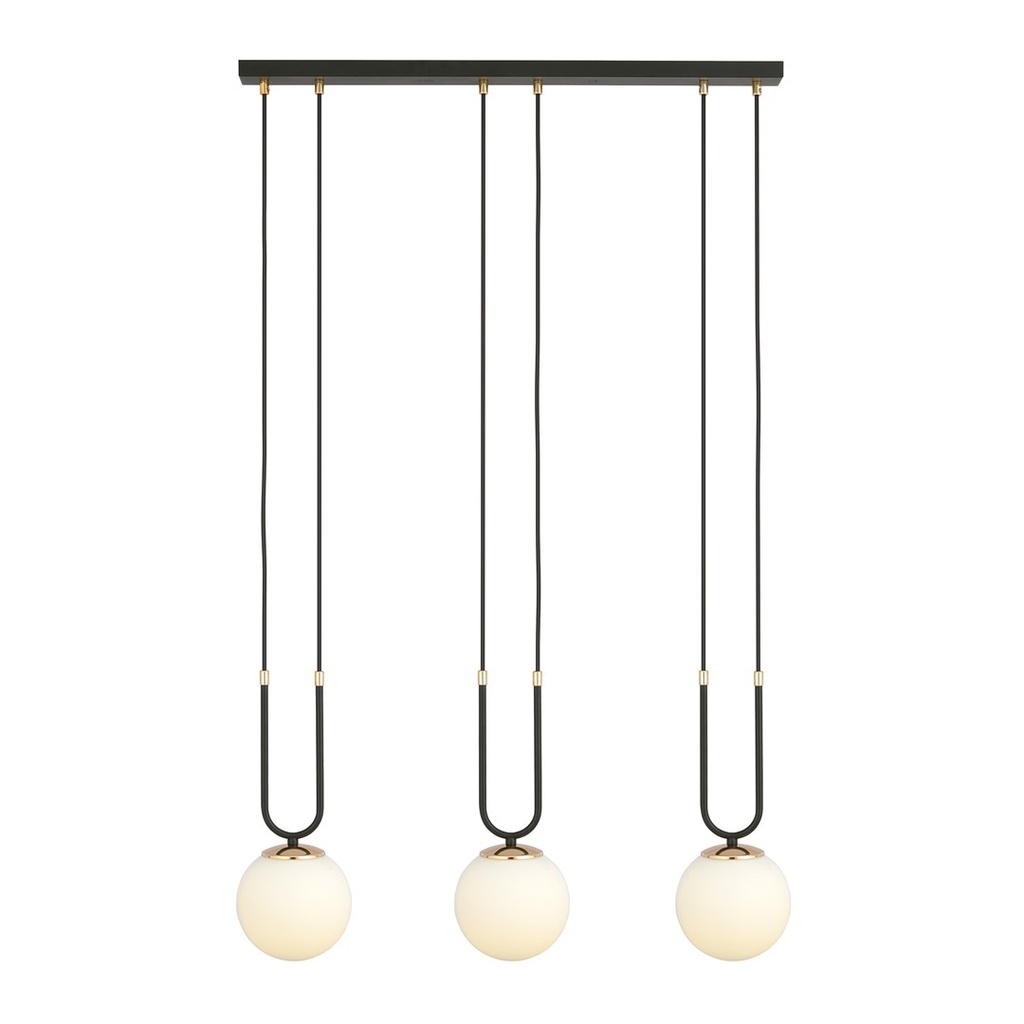 [1112/3] Glam 3 Schwarz/Opal Pendelleuchte