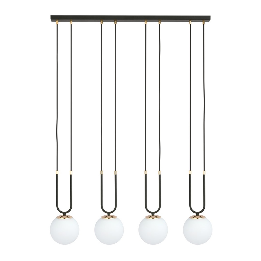 [1112/4] Glam 4 Schwarz/Opal Pendelleuchte