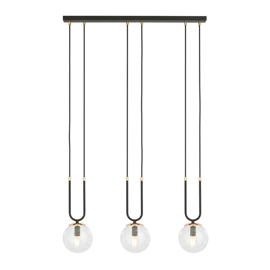[1114/3] Glam 3 Black/Transparent pendant lamp