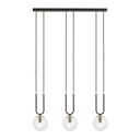 Lampe suspendue Glam 3 noire/transparente
