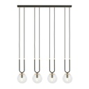 Lampe suspendue Glam 4 noire/transparente