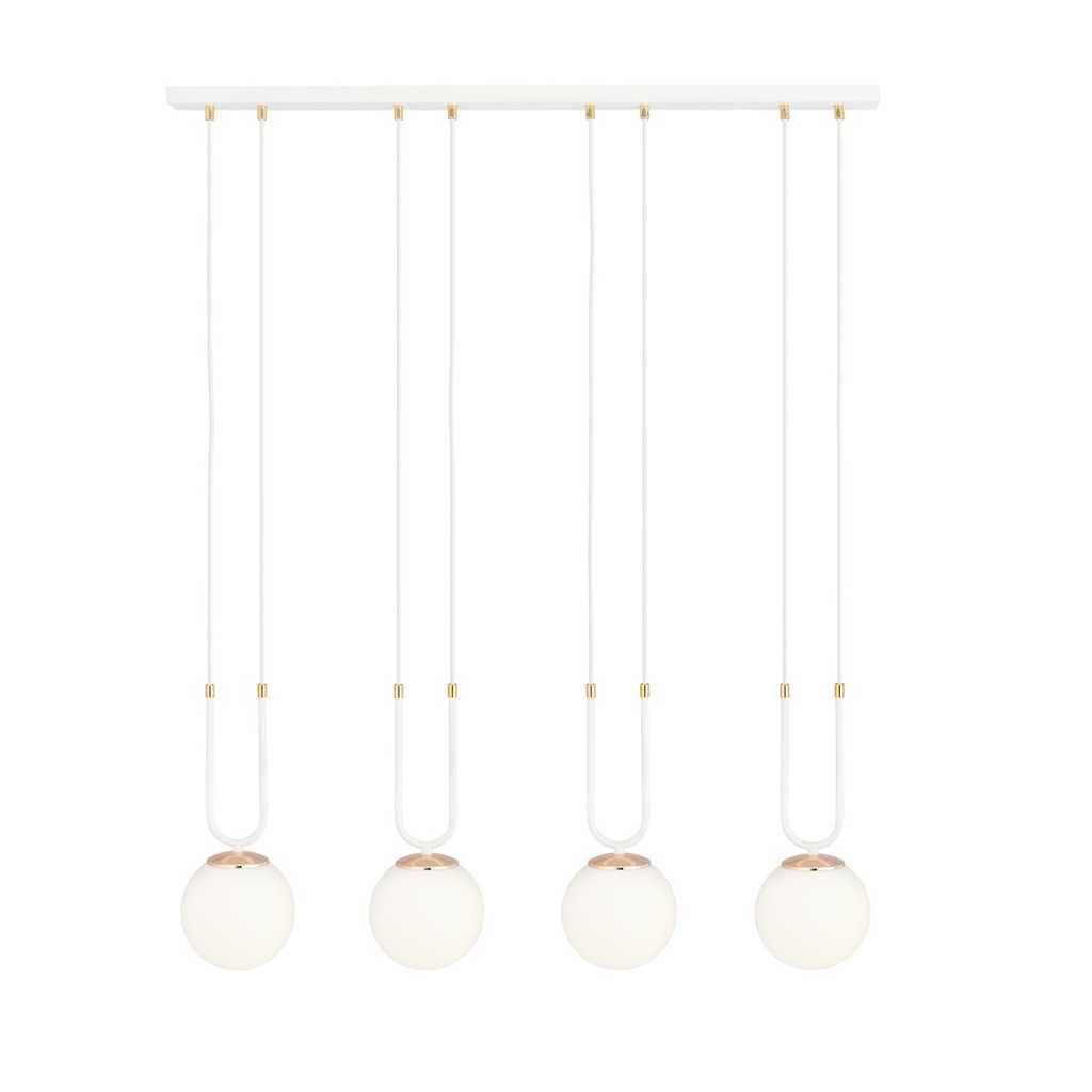Lampe suspendue Glam 4 blanche/opale