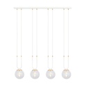 Lampe suspendue Glam 4 blanche/transparente