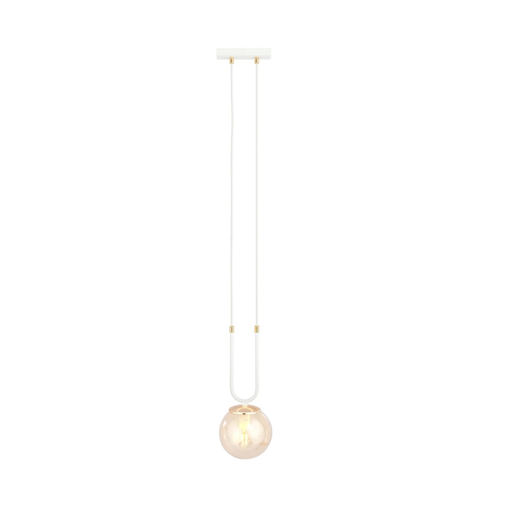 [1117/1] Lampe à suspension Glam 1 Blanc/Miodowy
