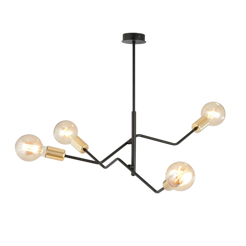 [1125/4] Plafonnier Bolt 4 Noir Or
